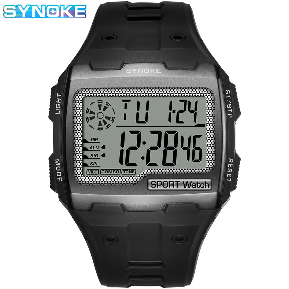 Men Digital Watch - Big Number Display | 3ATM Water Resistant Outdoor Sports - ZOOMNSTORE