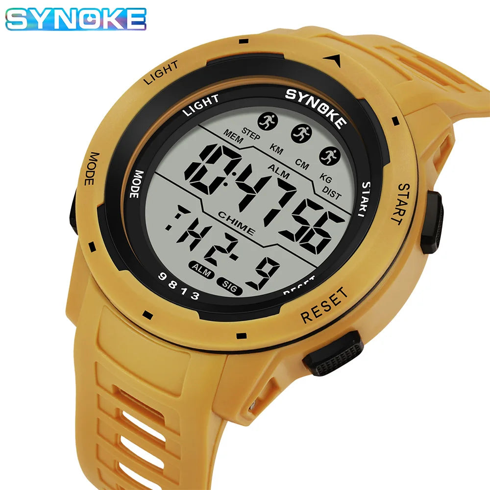 Men Digital Watch - Waterproof 50M Sports Watch With Large Screen & Alarm - ZOOMNSTORE