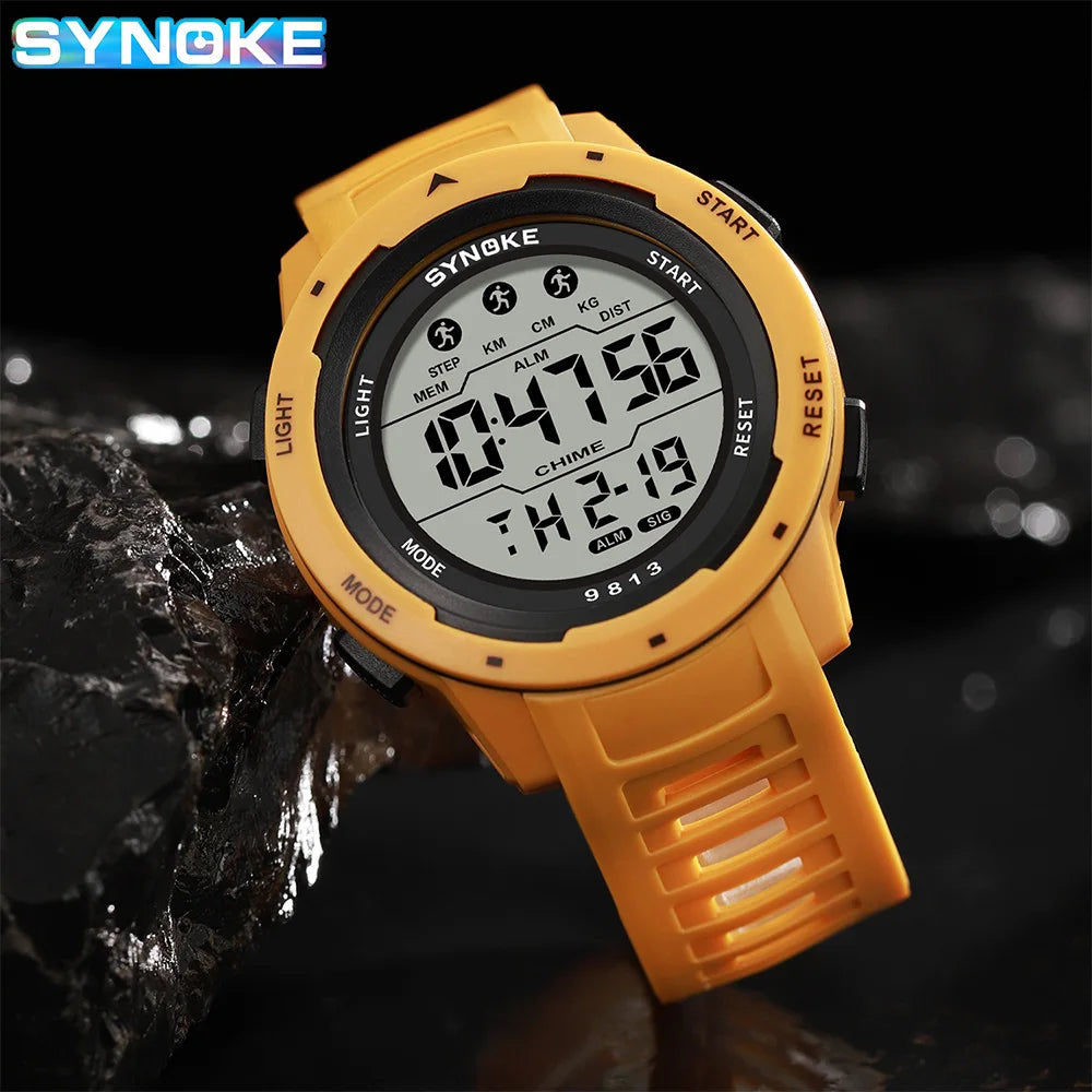 Men Digital Watch - Waterproof 50M Sports Watch With Large Screen & Alarm - ZOOMNSTORE