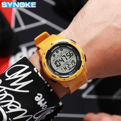 Men Digital Watch - Waterproof 50M Sports Watch With Large Screen & Alarm - ZOOMNSTORE