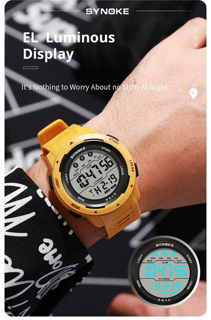 Men Digital Watch - Waterproof 50M Sports Watch With Large Screen & Alarm - ZOOMNSTORE