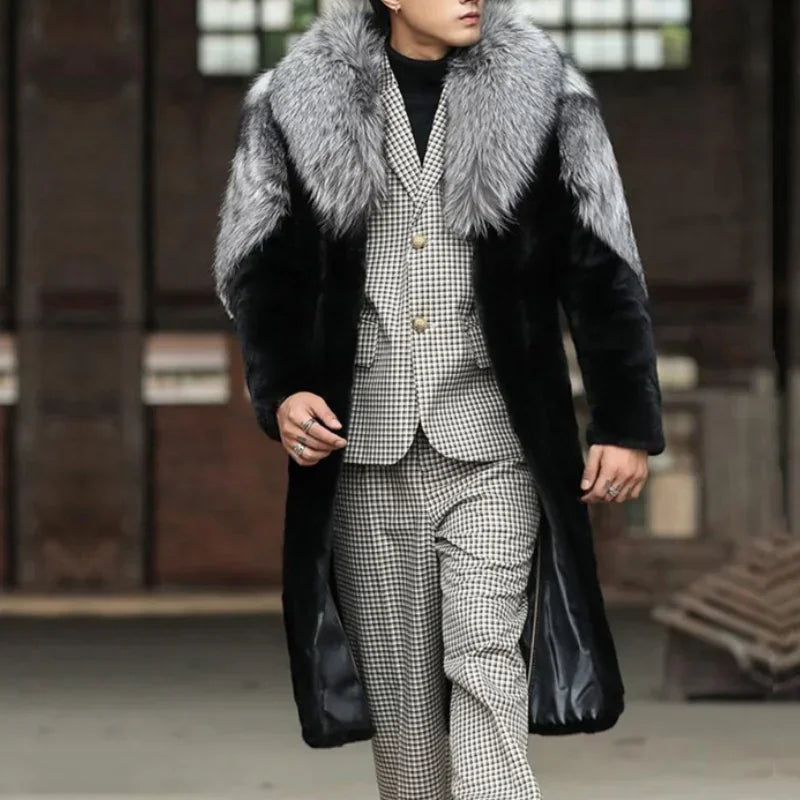Men Faux Fur Coat Thick Hooded Parka – Warm Winter Jacket With Luxury Patchwork Fur - ZOOMNSTORE