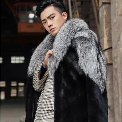 Men Faux Fur Coat Thick Hooded Parka – Warm Winter Jacket With Luxury Patchwork Fur - ZOOMNSTORE
