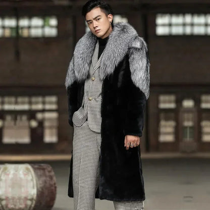 Men Faux Fur Coat Thick Hooded Parka – Warm Winter Jacket With Luxury Patchwork Fur - ZOOMNSTORE
