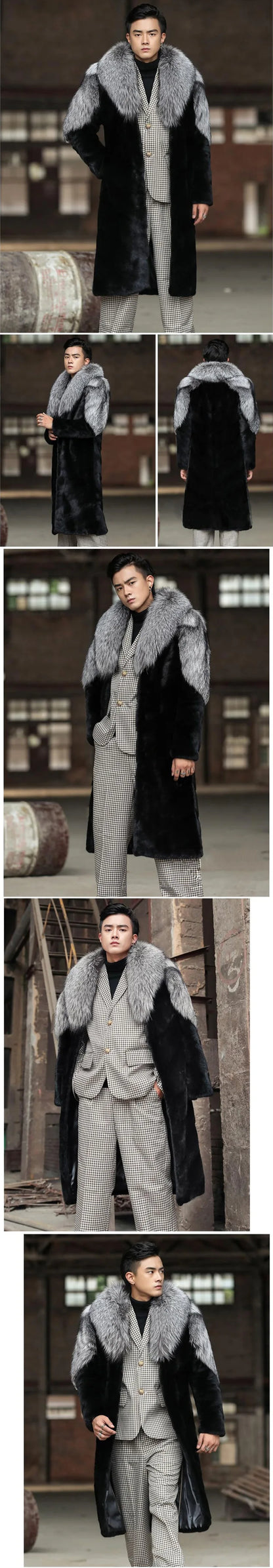 Men Faux Fur Coat Thick Hooded Parka – Warm Winter Jacket With Luxury Patchwork Fur - ZOOMNSTORE