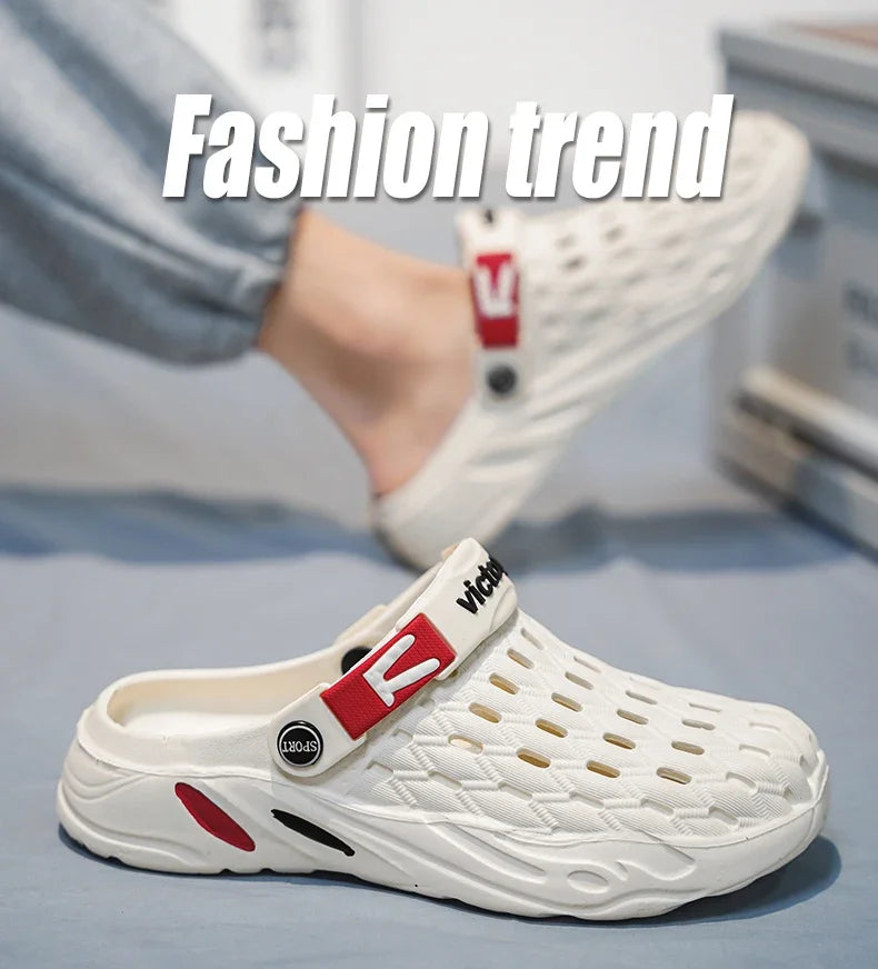 Men Flat Sandals - Lightweight EVA Platform Summer Slip On Shoes For Casual Wear - ZOOMNSTORE