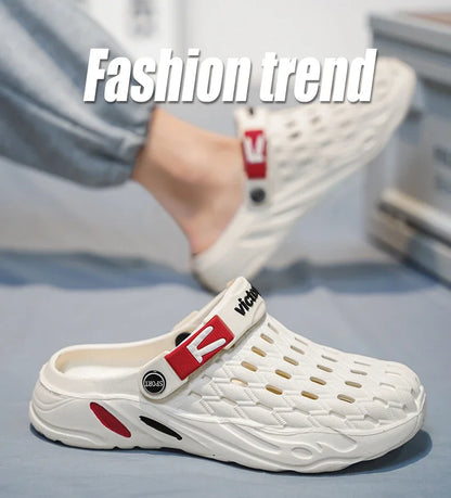 Men Flat Sandals - Lightweight EVA Platform Summer Slip On Shoes For Casual Wear - ZOOMNSTORE