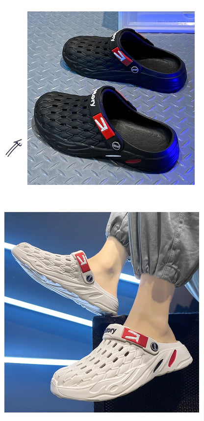 Men Flat Sandals - Lightweight EVA Platform Summer Slip On Shoes For Casual Wear - ZOOMNSTORE