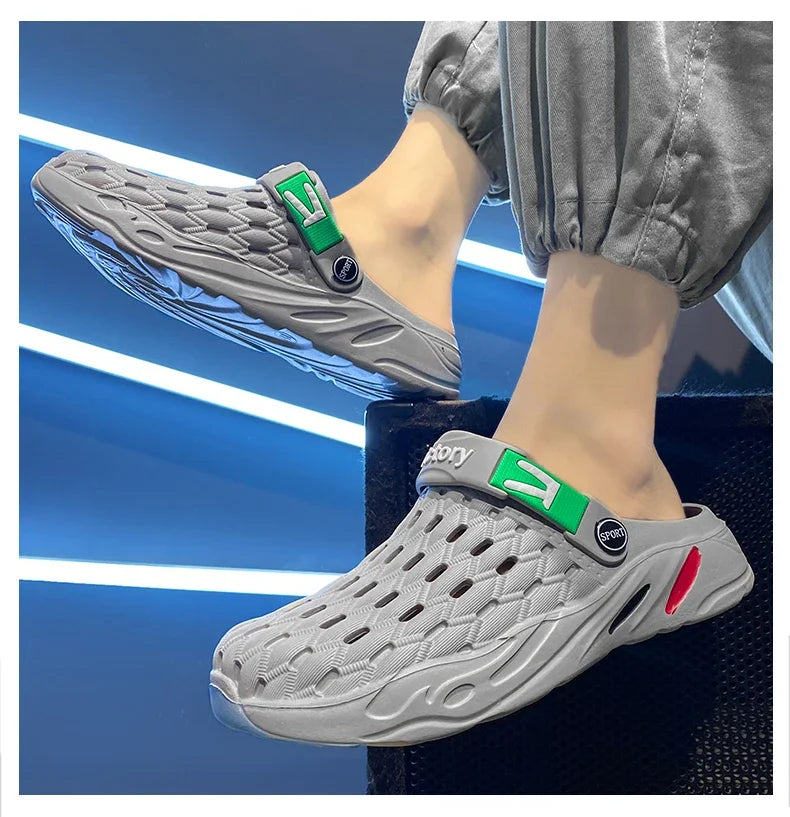 Men Flat Sandals - Lightweight EVA Platform Summer Slip On Shoes For Casual Wear - ZOOMNSTORE