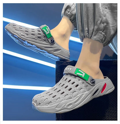 Men Flat Sandals - Lightweight EVA Platform Summer Slip On Shoes For Casual Wear - ZOOMNSTORE