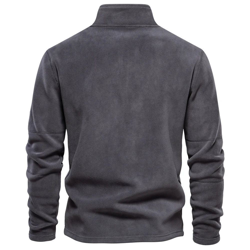 Mens Fleece Pullover Jacket - Warm Zipper Neck Sweatshirt - ZOOMNSTORE
