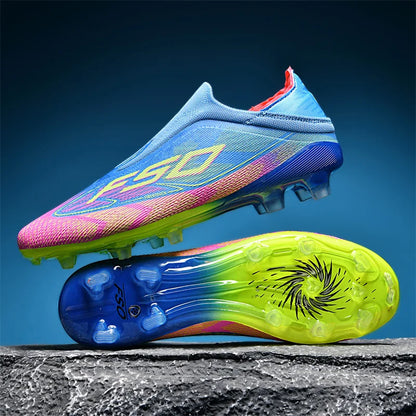 Men Football Boots - High-Quality Soccer Cleats | Non-Slip Lace-Up Outdoor Grass Shoes - ZOOMNSTORE