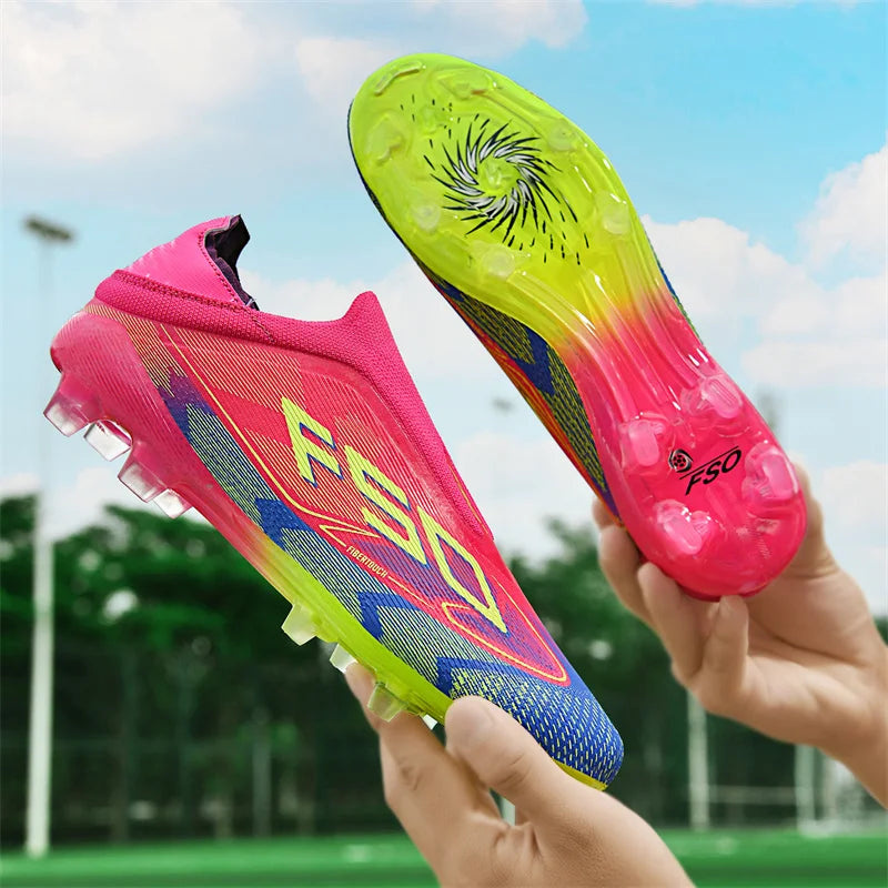 Men Football Boots - High-Quality Soccer Cleats | Non-Slip Lace-Up Outdoor Grass Shoes - ZOOMNSTORE