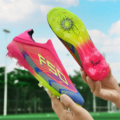 Men Football Boots - High-Quality Soccer Cleats | Non-Slip Lace-Up Outdoor Grass Shoes - ZOOMNSTORE