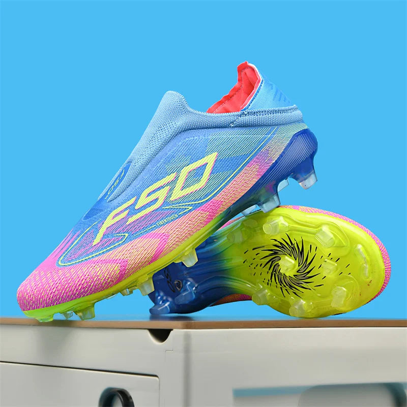 Men Football Boots - High-Quality Soccer Cleats | Non-Slip Lace-Up Outdoor Grass Shoes - ZOOMNSTORE