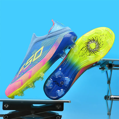 Men Football Boots - High-Quality Soccer Cleats | Non-Slip Lace-Up Outdoor Grass Shoes - ZOOMNSTORE
