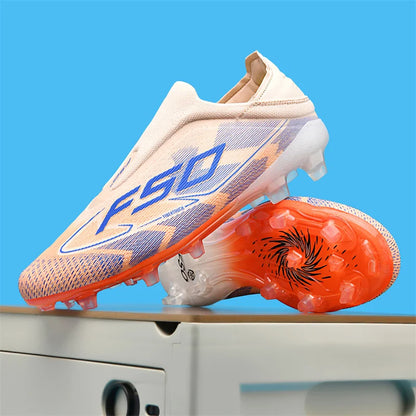 Men Football Boots - High-Quality Soccer Cleats | Non-Slip Lace-Up Outdoor Grass Shoes - ZOOMNSTORE