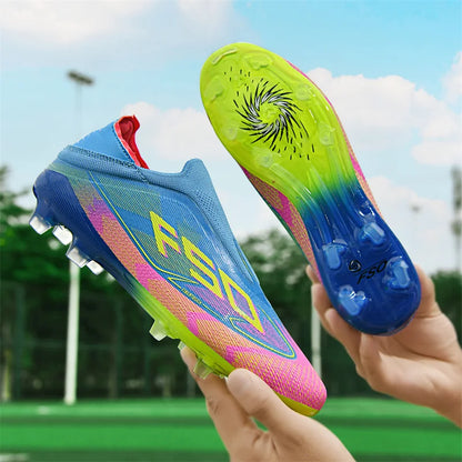 Men Football Boots - High-Quality Soccer Cleats | Non-Slip Lace-Up Outdoor Grass Shoes - ZOOMNSTORE