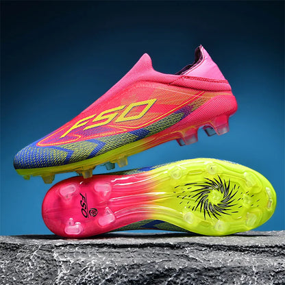 Men Football Boots - High-Quality Soccer Cleats | Non-Slip Lace-Up Outdoor Grass Shoes - ZOOMNSTORE