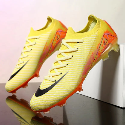 Men Football Boots - Outdoor Soccer Cleats with Long Spikes | Breathable Training Shoes - ZOOMNSTORE