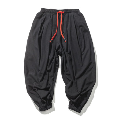 Men Harem Pants - Oversized Cotton Linen Jogger Pants | Loose Casual Ankle Length Trousers - ZOOMNSTORE