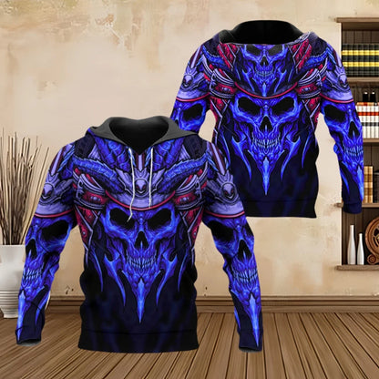 Fashion Men Hoodies Four Seasons Vintage Skull 3D Print Pullover Sweatshirts Men Comforts Kangaroo Pocket Y2k Hoodies Clothing - ZOOMNSTORE