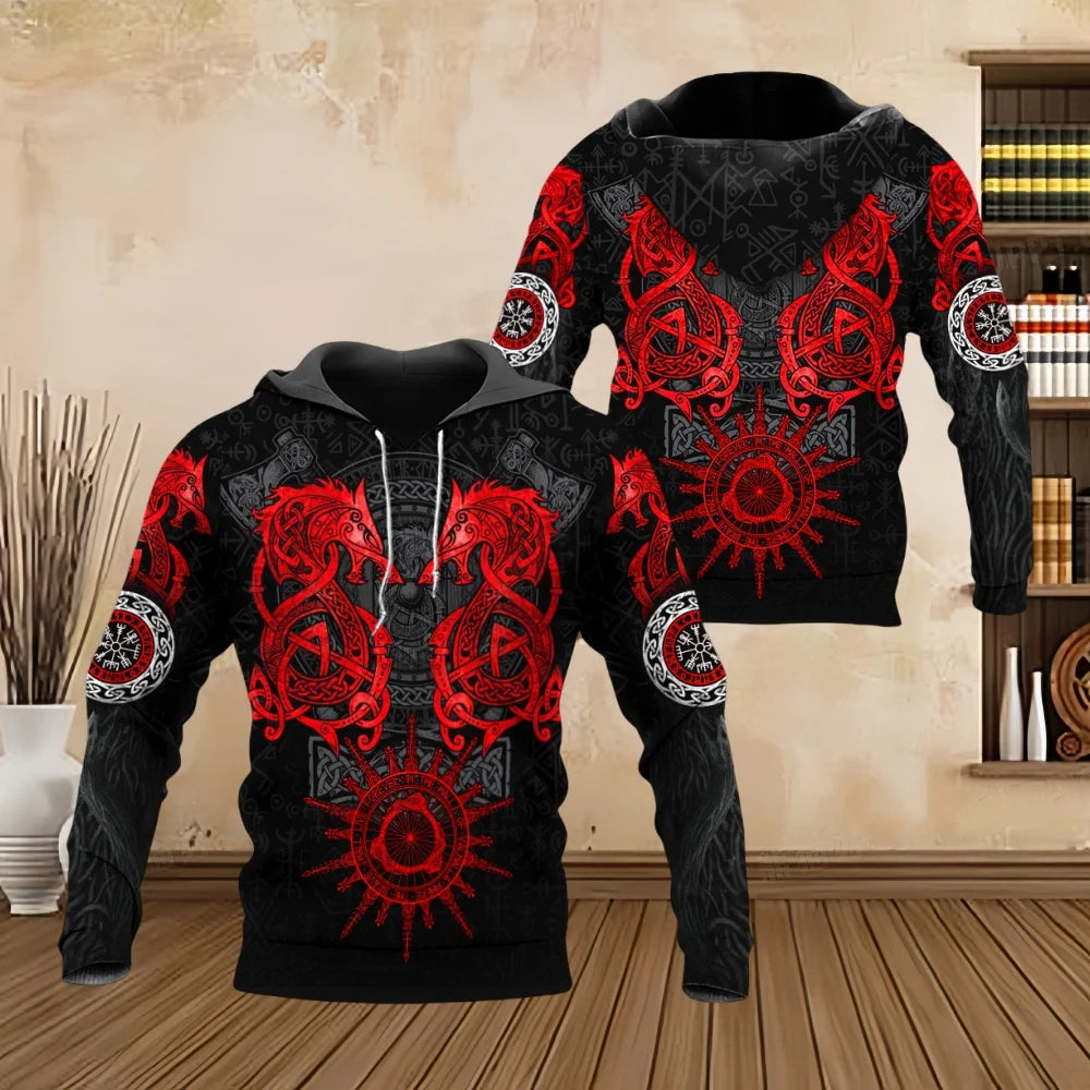 Fashion Men Hoodies Four Seasons Vintage Skull 3D Print Pullover Sweatshirts Men Comforts Kangaroo Pocket Y2k Hoodies Clothing - ZOOMNSTORE