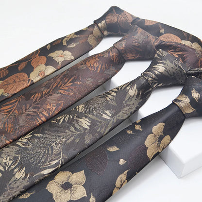 Mens Jacquard Tie - Floral Dot Necktie for Weddings  Daily Wear - ZOOMNSTORE