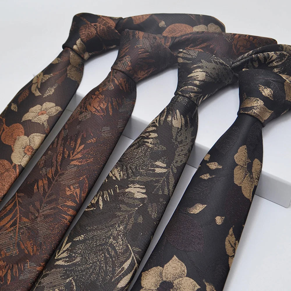 Mens Jacquard Tie - Floral Dot Necktie for Weddings  Daily Wear - ZOOMNSTORE