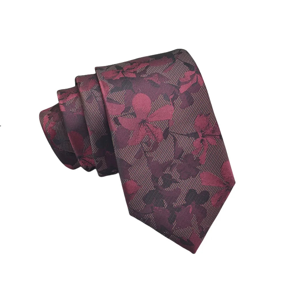 Mens Jacquard Tie - Floral Dot Necktie for Weddings  Daily Wear - ZOOMNSTORE