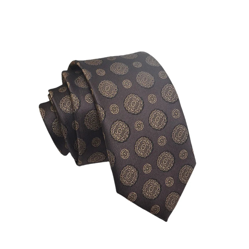 Mens Jacquard Tie - Floral Dot Necktie for Weddings  Daily Wear - ZOOMNSTORE