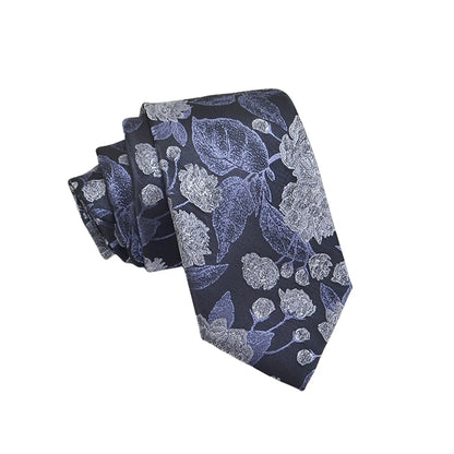 Mens Jacquard Tie - Floral Dot Necktie for Weddings  Daily Wear - ZOOMNSTORE