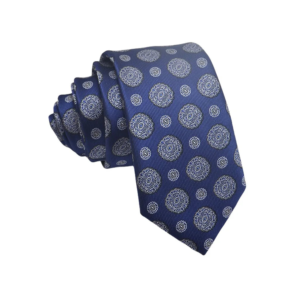 Mens Jacquard Tie - Floral Dot Necktie for Weddings  Daily Wear - ZOOMNSTORE