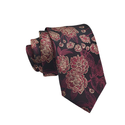 Mens Jacquard Tie - Floral Dot Necktie for Weddings  Daily Wear - ZOOMNSTORE