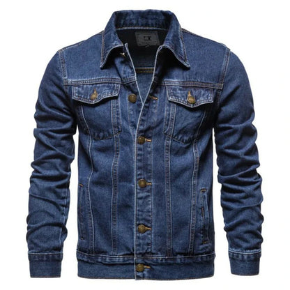 New Autumn Men's Casual Workwear Jeans Jacket Loose Casual Versatile Youthful Male Solid Color Tops Dnim Mens Outwear - ZOOMNSTORE