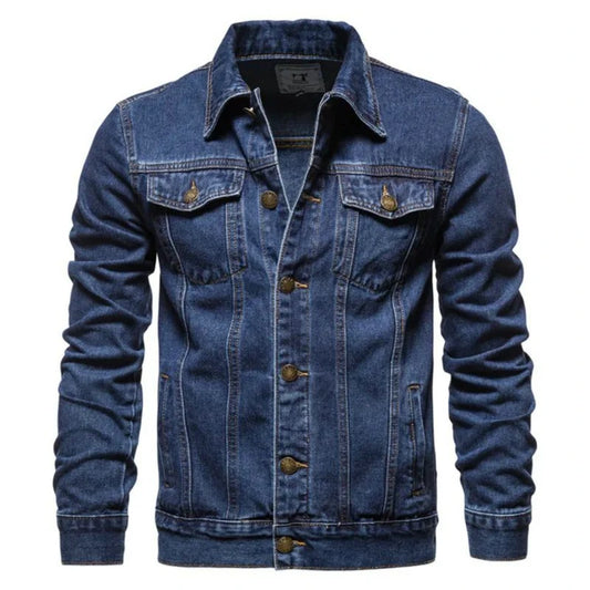 New Autumn Men's Casual Workwear Jeans Jacket Loose Casual Versatile Youthful Male Solid Color Tops Dnim Mens Outwear - ZOOMNSTORE