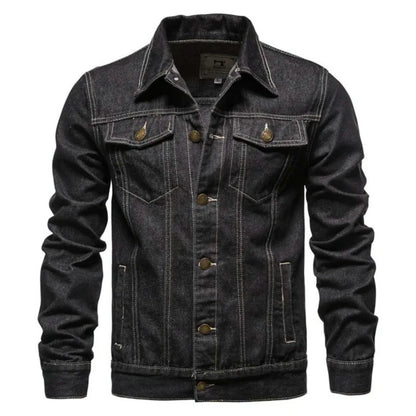 New Autumn Men's Casual Workwear Jeans Jacket Loose Casual Versatile Youthful Male Solid Color Tops Dnim Mens Outwear - ZOOMNSTORE