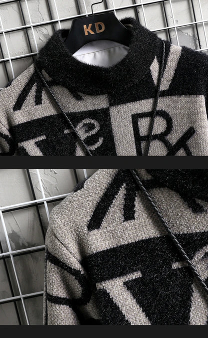 Men Knitted Sweater Stripe Pullovers Printing Round Neck Sweater 2024 Autumn/Winter Designer Quality Casual Men Clothing Jumper - ZOOMNSTORE