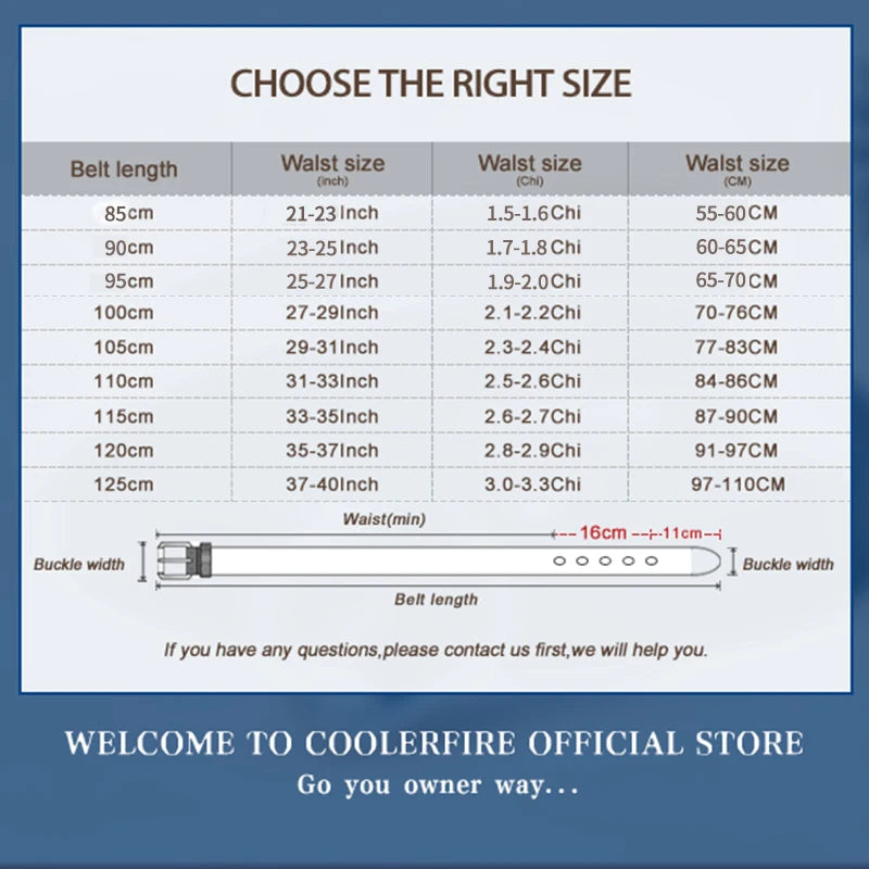 Men Leather Belt - Automatic Buckle Metal Luxury Business Casual Strap - ZOOMNSTORE