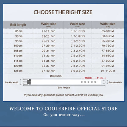 Men Leather Belt - Automatic Buckle Metal Luxury Business Casual Strap - ZOOMNSTORE