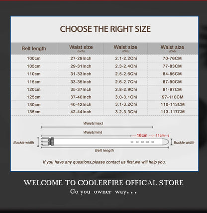 Men Leather Belt - Automatic Buckle Metal Luxury Business Casual Strap - ZOOMNSTORE
