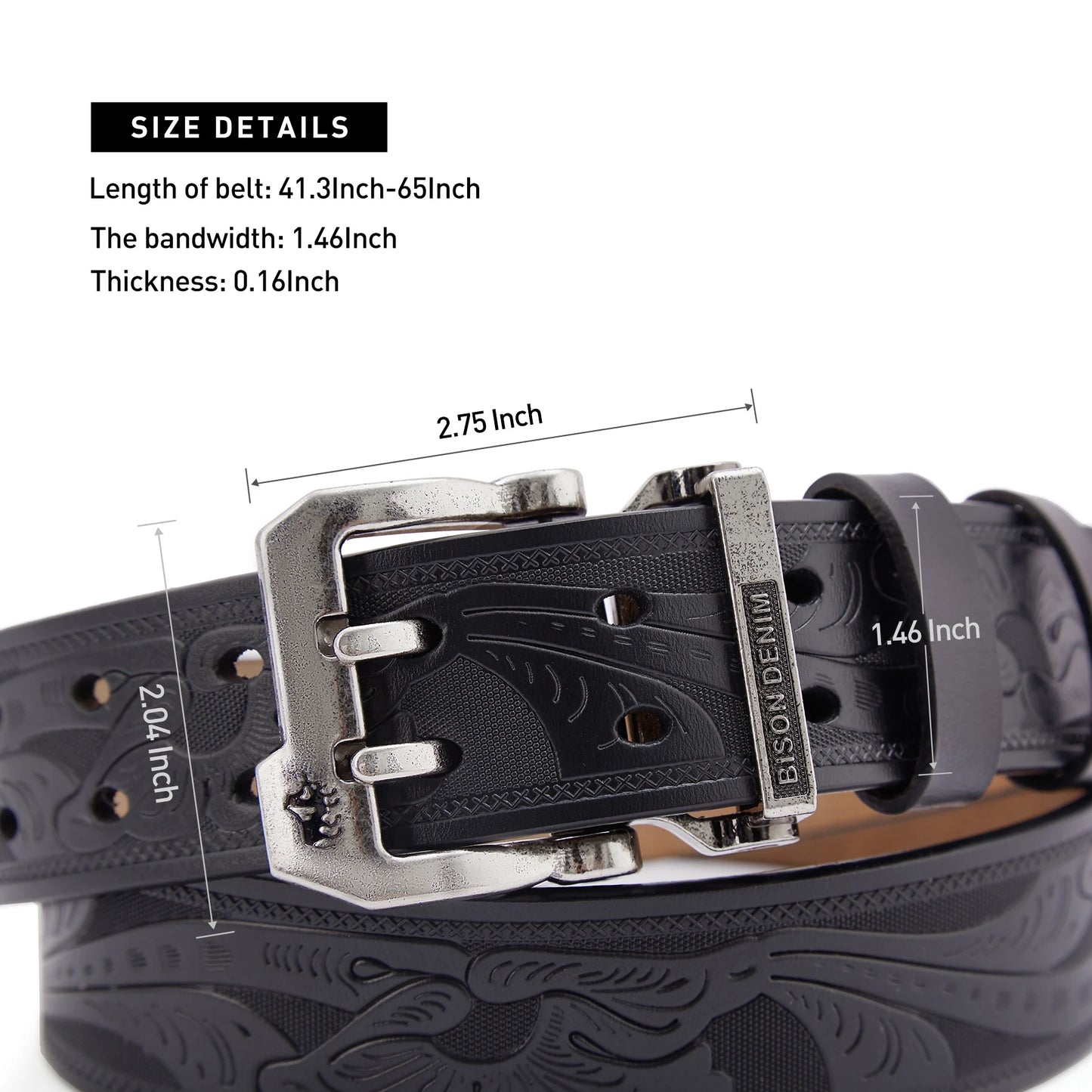 Men Leather Belt – Genuine Cow Split Leather With Retro Pin Buckle | Durable Metal Buckle - ZOOMNSTORE
