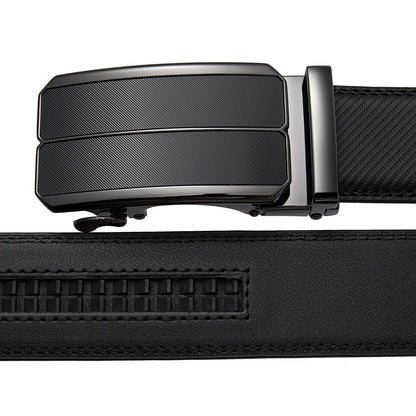 Men Leather Belt - Genuine Leather Strap With Automatic Buckle | Metal Alloy Luxury Design - ZOOMNSTORE