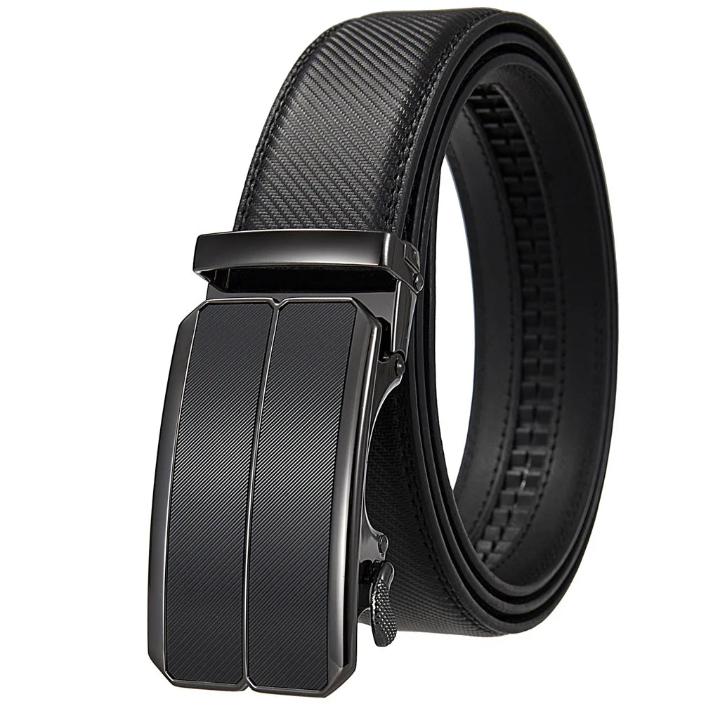 Men Leather Belt - Genuine Leather Strap With Automatic Buckle | Metal Alloy Luxury Design - ZOOMNSTORE