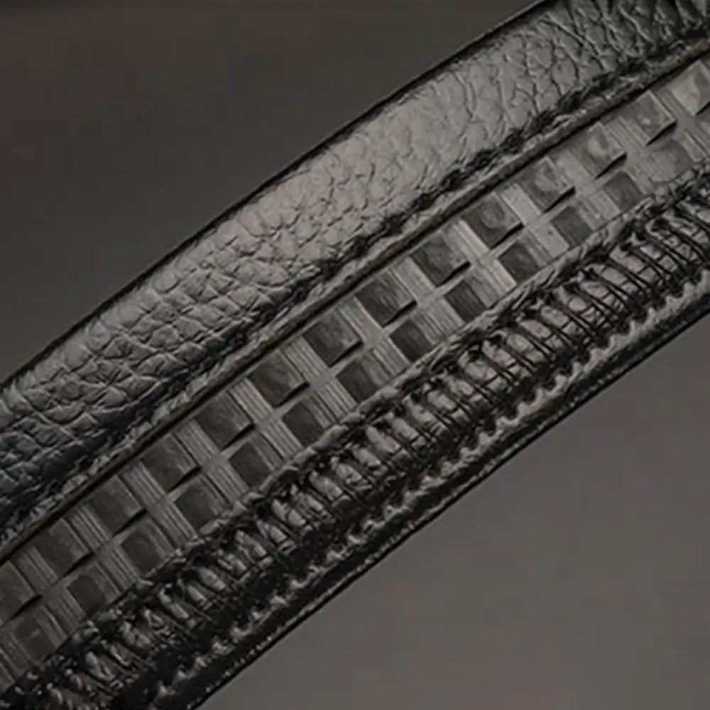 Mens Luxury Leather Belt - Automatic Buckle with Rhinestone Decoration - ZOOMNSTORE