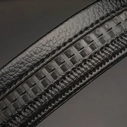 Mens Luxury Leather Belt - Automatic Buckle with Rhinestone Decoration - ZOOMNSTORE