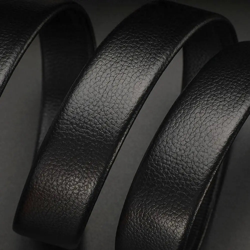 Mens Luxury Leather Belt - Automatic Buckle with Rhinestone Decoration - ZOOMNSTORE