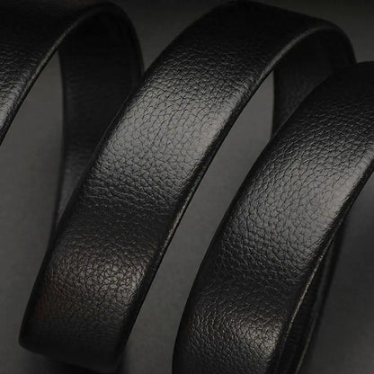 Mens Luxury Leather Belt - Automatic Buckle with Rhinestone Decoration - ZOOMNSTORE