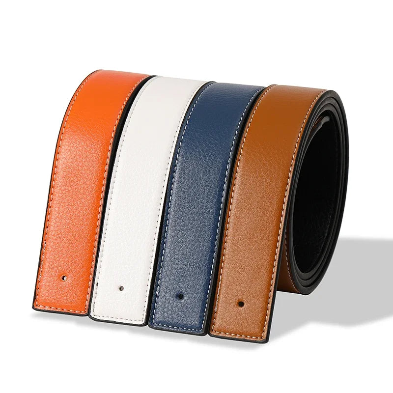 Luxury No-Buckle Mens Belt - High-Quality PU Leather Strap 38cm - ZOOMNSTORE