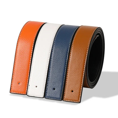 Luxury No-Buckle Mens Belt - High-Quality PU Leather Strap 38cm - ZOOMNSTORE